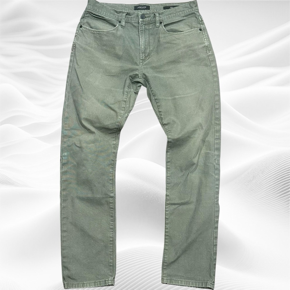 PROOF  Rover Slim Fit Jeans Stretch Denim 31X30 Mens Green Pants